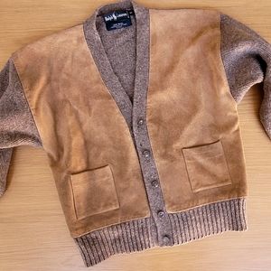 Wool and Suede Ralph Lauren Cardigan